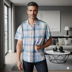 Tommy Bahama Men's Multicolor Plaid Shirt (SH-01)